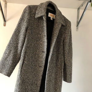 Long Wool Houndstooth Coat Talbots